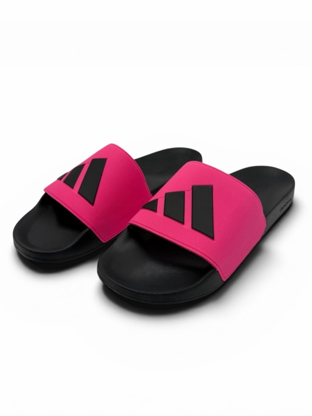 Adidas Adilette Shower Slides Cloudfoam Cushioned Black Pink Mens 16 NEW